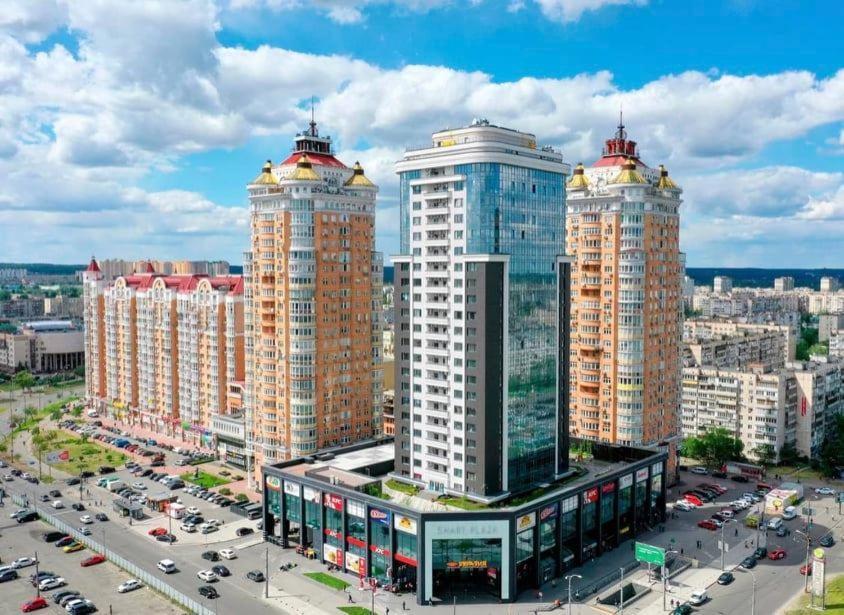 Vip Apartment 120M2 With Panoramic Windows, 22 Floor. Obolon Kijev Kültér fotó